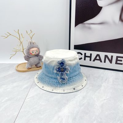 Chrome Hearts light-wash denim bucket hat — 6
