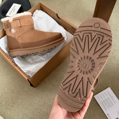 UGG Classic RetroChic Strap Boots — 10