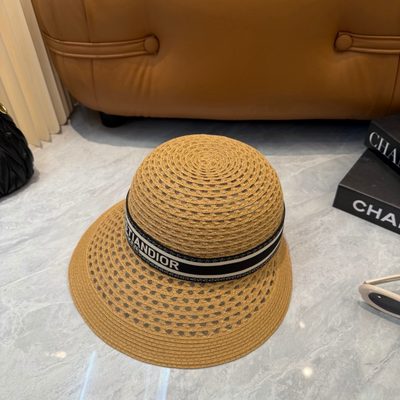 Dior D-Bobby Large Brim Straw Hat — 8