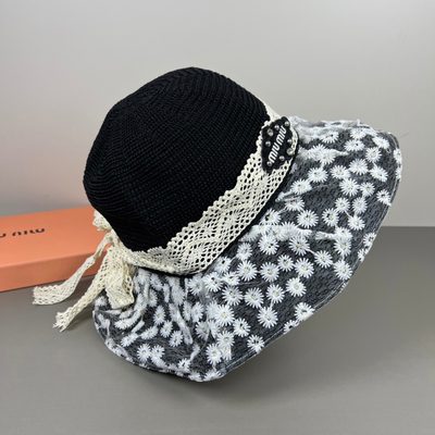 Miu Miu pink daisy lace sun hat — 5