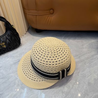 Dior D-Bobby Large Brim Straw Hat — 3