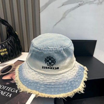 Chrome Hearts light-wash denim bucket hat — 6