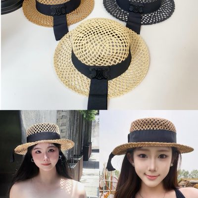 Celine Triomphe straw boater hat — 9