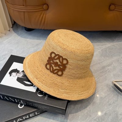 Loewe Anagram Raffia Bucket Hat — 7