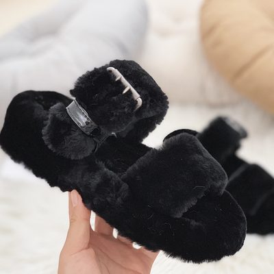 UGG Women's Oh Yeah is a fluffy sheepskin sandal — 4