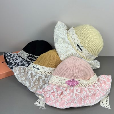 Miu Miu pink daisy lace sun hat — 8