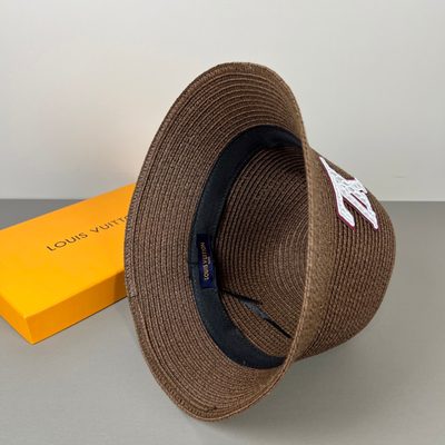 Louis Vuitton crochet-stitched brown bucket hat — 6