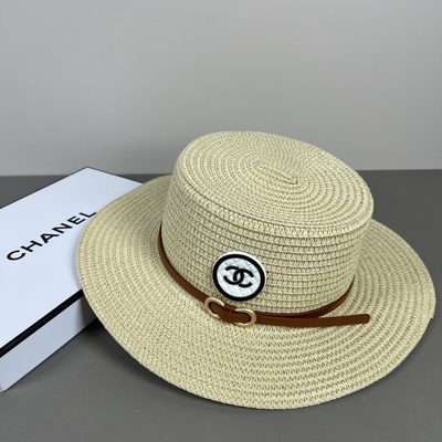 Chanel woven straw sun hat — 4