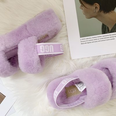 UGG Oh Yeah Lilac Bloom Slide Sandals — 6