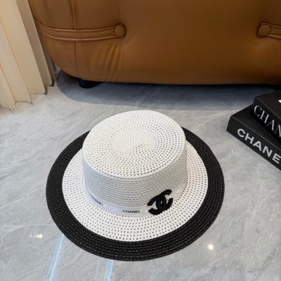 Chanel woven straw hat — 5