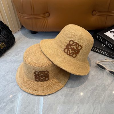 Loewe Anagram Raffia Bucket Hat — 9