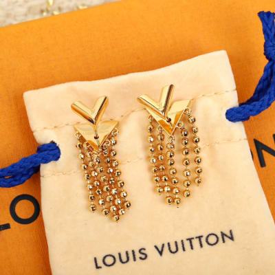 Louis Vuitton Essential V Fringe gold-tone earrings — 3